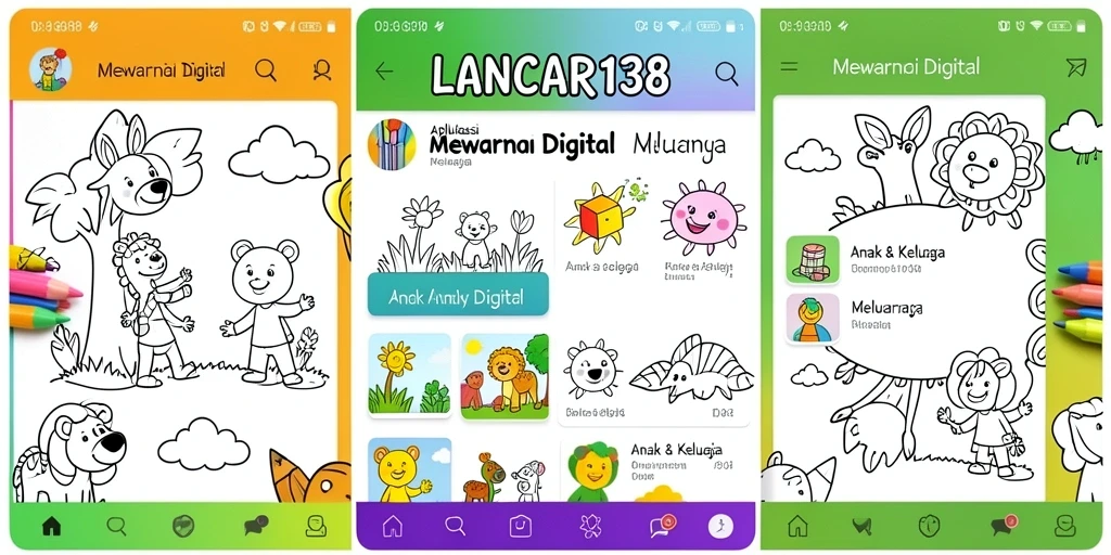 Antarmuka LANCAR138 yang ramah untuk anak-anak dengan fitur mewarnai yang interaktif.