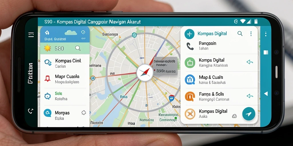Antarmuka kompas digital S80 yang intuitif dan informatif.