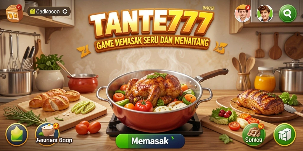 Tampilan antarmuka menarik yang menunjukkan pengalaman memasak di TANTE777.