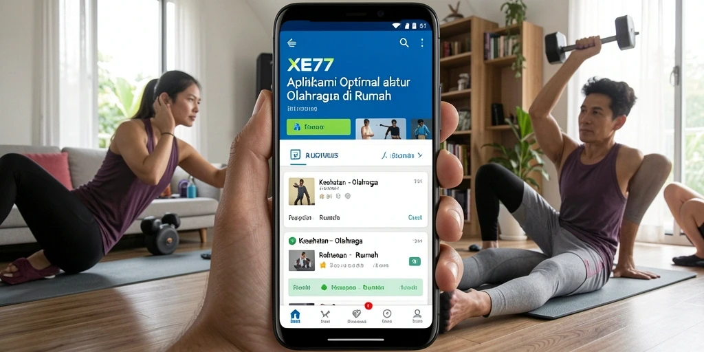 Antarmuka aplikasi XE77 yang ramah pengguna untuk olahraga rumah.