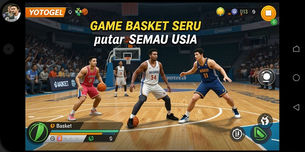 Tampilan antarmuka menarik saat bermain game Basket YOTOGEL.