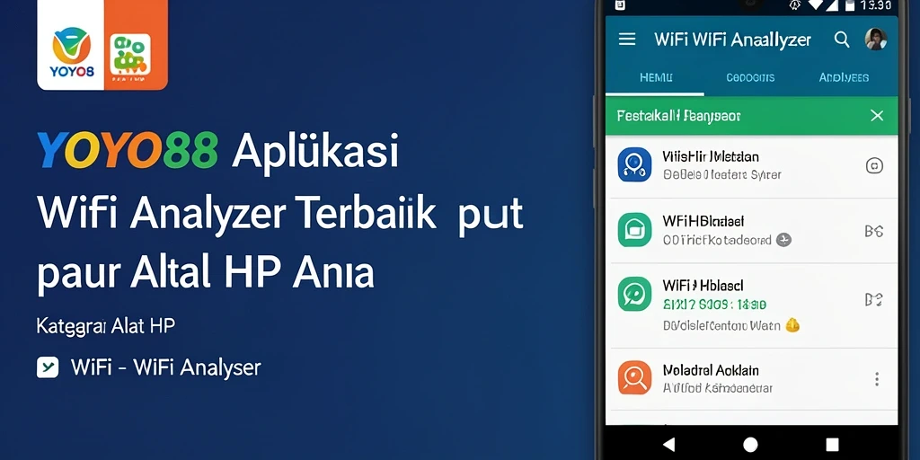 Antarmuka aplikasi <strong>YOYO88</strong> yang menampilkan analisis jaringan WiFi secara real-time.